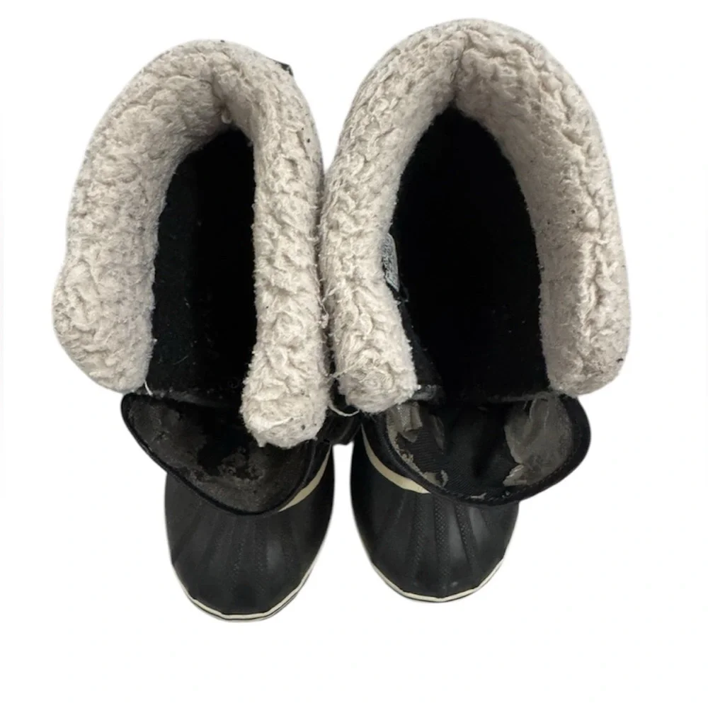 Sorel Black and Cream Kids Snow Boots Kids Size 2